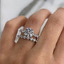 Moissanite 2.0 Carat Round Cut Wedding Ring Set With Eternity Wedding Band - louilyjewelry