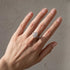 Rose Gold Oval Cut Bridal Ring Set Worn on Hand