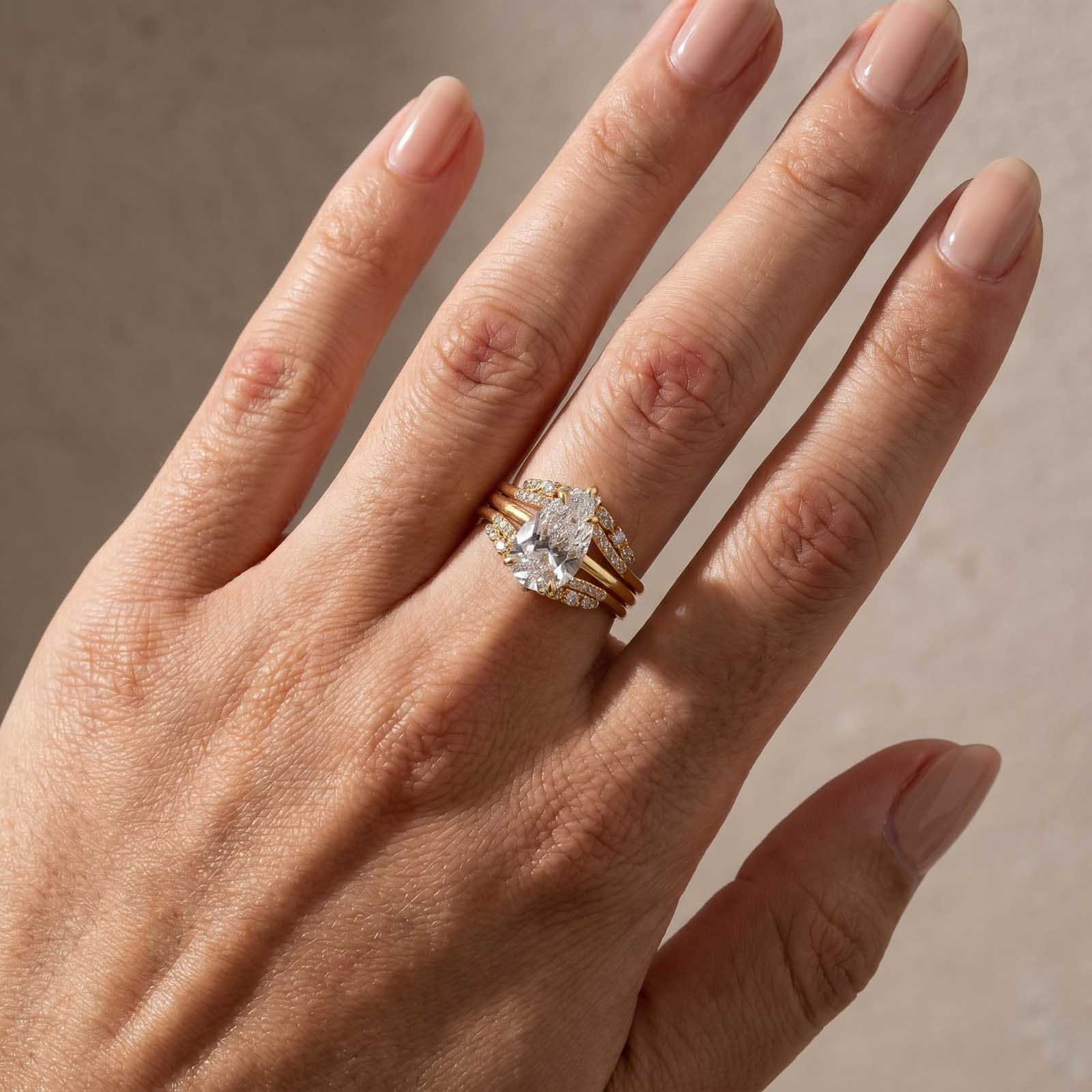 S925 3.5 Ct Vintage Pear Cut Insert Wedding Ring Set For Women In Sterling Silver