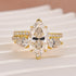 Moissanite 4.0Ct Marquise Cut Yellow Gold Wedding Ring with Pear Cut Wedding Band - louilyjewelry