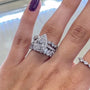 2.2 Carat Halo Pear Cut Wedding Ring Set With Two Luxurious Wedding Bands - louilyjewelry