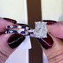 6.5Ct Cushion Cut Insert Wedding Ring Set With Unique White & Blue Stone Engagement Ring Enhancer - louilyjewelry