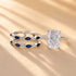 6.5Ct cushion cut insert ring set with blue accent stones