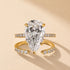 Yellow Gold Pear Cut Wedding Ring Set with Open Band