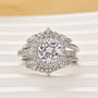 Halo Round Cut 2.0Ct Insert Wedding Ring With Vintage Engagement Ring Enhancer - louilyjewelry