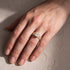 S925 princess cut 3 piece wedding set worn on hand