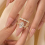 Classic 4.0Ct Oval Cut Wedding Ring Set With Oval Cut Wedding Band - louilyjewelry