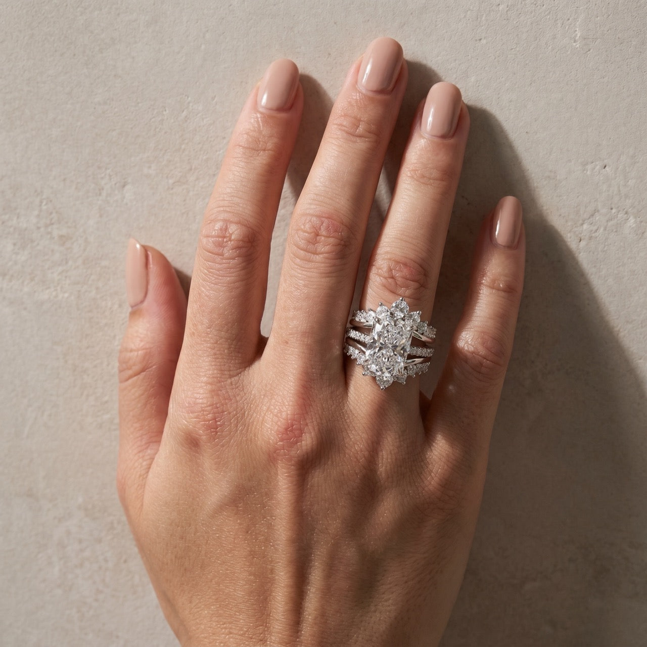 7.0 Carat Radiant Cut Insert Wedding Ring Set With Crown-Shaped Engagement Ring Enhancer