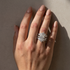7.0Ct radiant ring with enhancer bands on hand