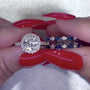 2.0Ct Round Cut Insert Wedding Ring Set With Unique White & Blue Stone Engagement Ring Enhancer - louilyjewelry