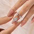 Stackable marquise wedding ring set lifestyle view