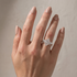 Marquise cut wedding ring set worn on hand