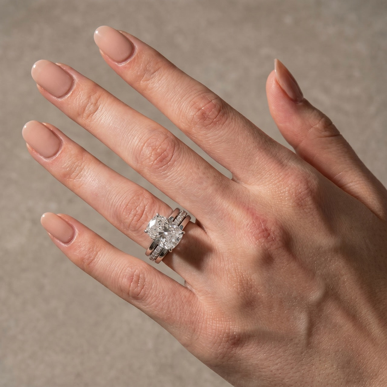 S925 3PC Wedding Sets 6.5Ct Elongated Cushion Cut Wedding Ring Set With Classic Wedding Bands