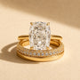 S925 3PC Wedding Sets 6.5Ct Elongated Cushion Cut Wedding Ring Set With Classic Wedding Bands