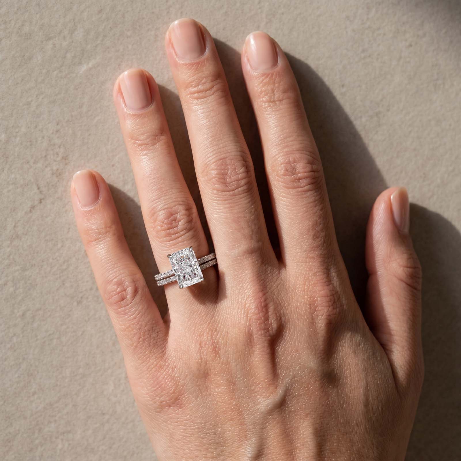 S925 3.5 Carat Radiant Cut Wedding Ring Set In Sterling Silver Holiday Ring Gift For Women