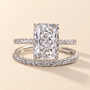 S925 3.5 Carat Radiant Cut Wedding Ring Set In Sterling Silver Holiday Ring Gift For Women