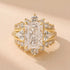 Yellow gold 5.0Ct radiant cut wedding ring set