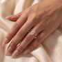 S925 Moissanite 2Ct Oval Cut Solitaire V Shape Pave Nest Two Piece 18K Yellow Gold Plated Bridal Ring Set