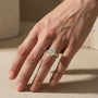 S925 2PC 4.5Ct Solitaire Oval Cut Engagement Ring with Open Band - louilyjewelry