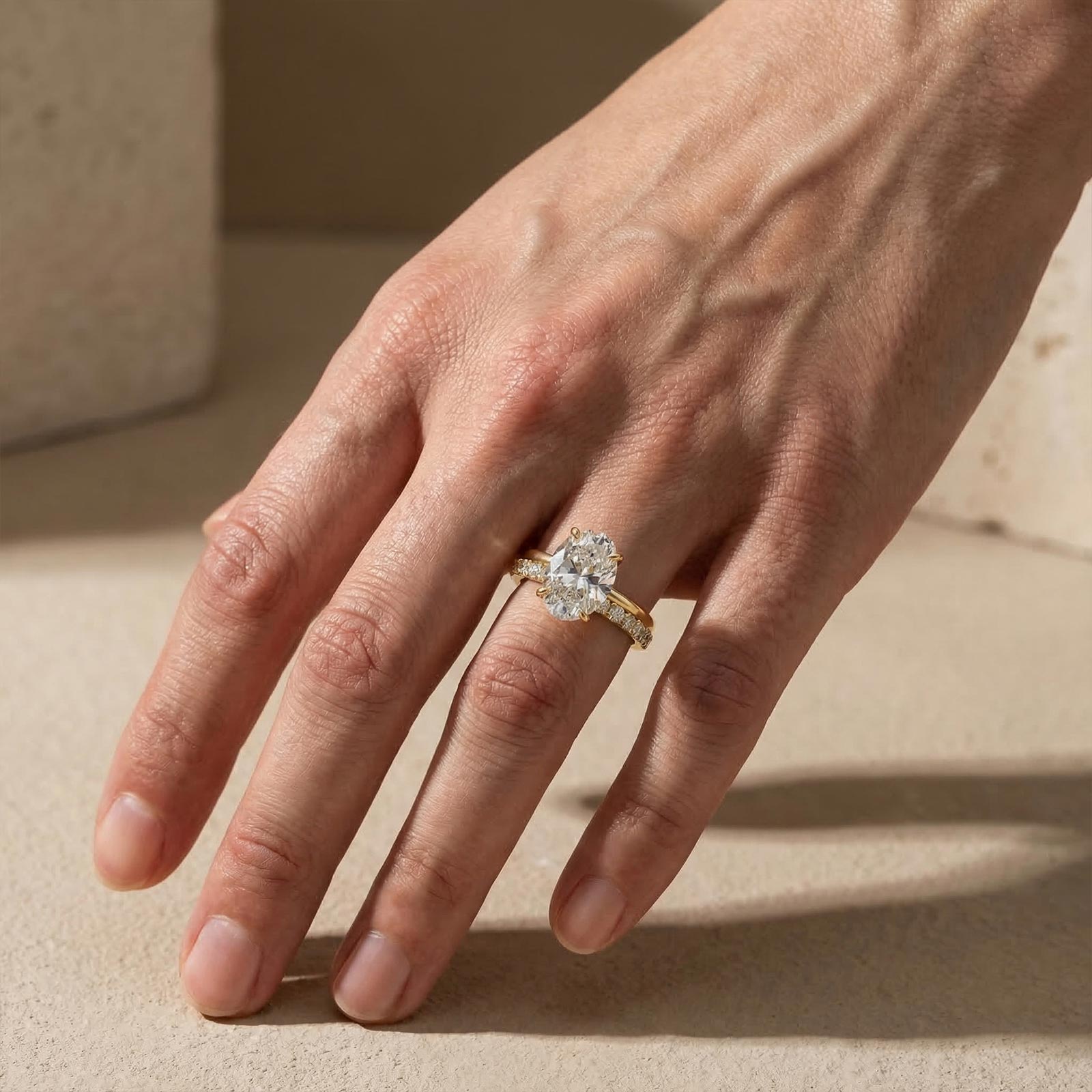 S925 2PC 4.5Ct Solitaire Oval Cut Engagement Ring with Open Band - louilyjewelry