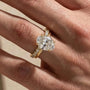 S925 2PC 4.5Ct Solitaire Oval Cut Engagement Ring with Open Band - louilyjewelry