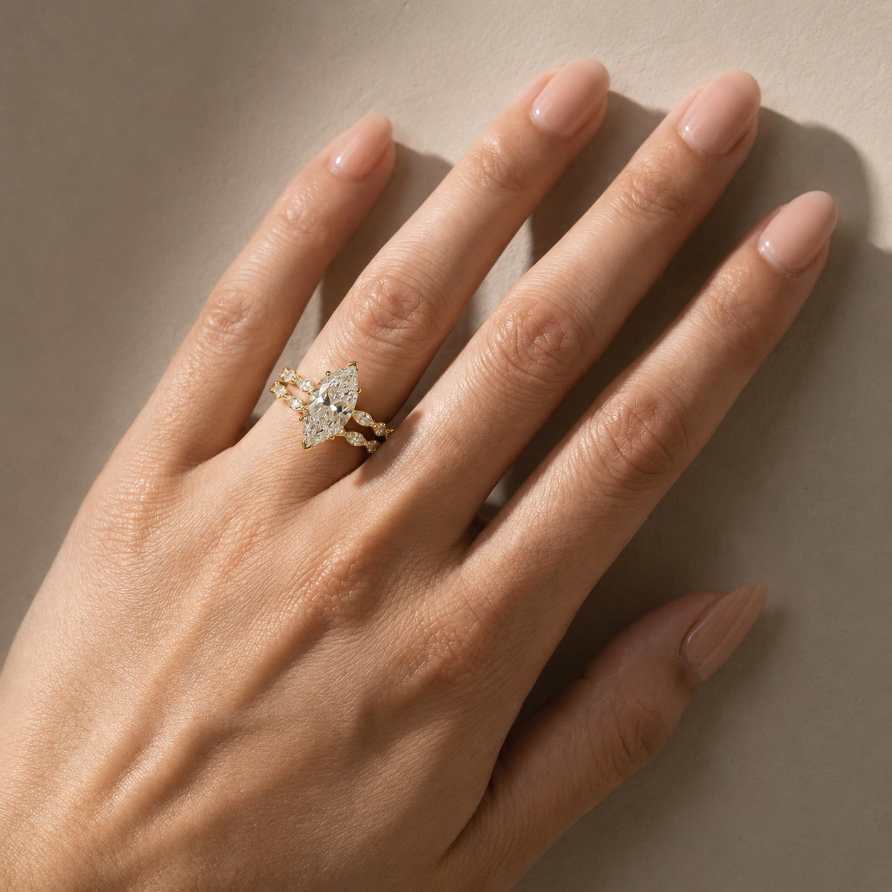 S925 3.0Ct Marquise Cut Engagement Ring & Matching Wedding Band Stackable Ring Sets in Sterling Silver