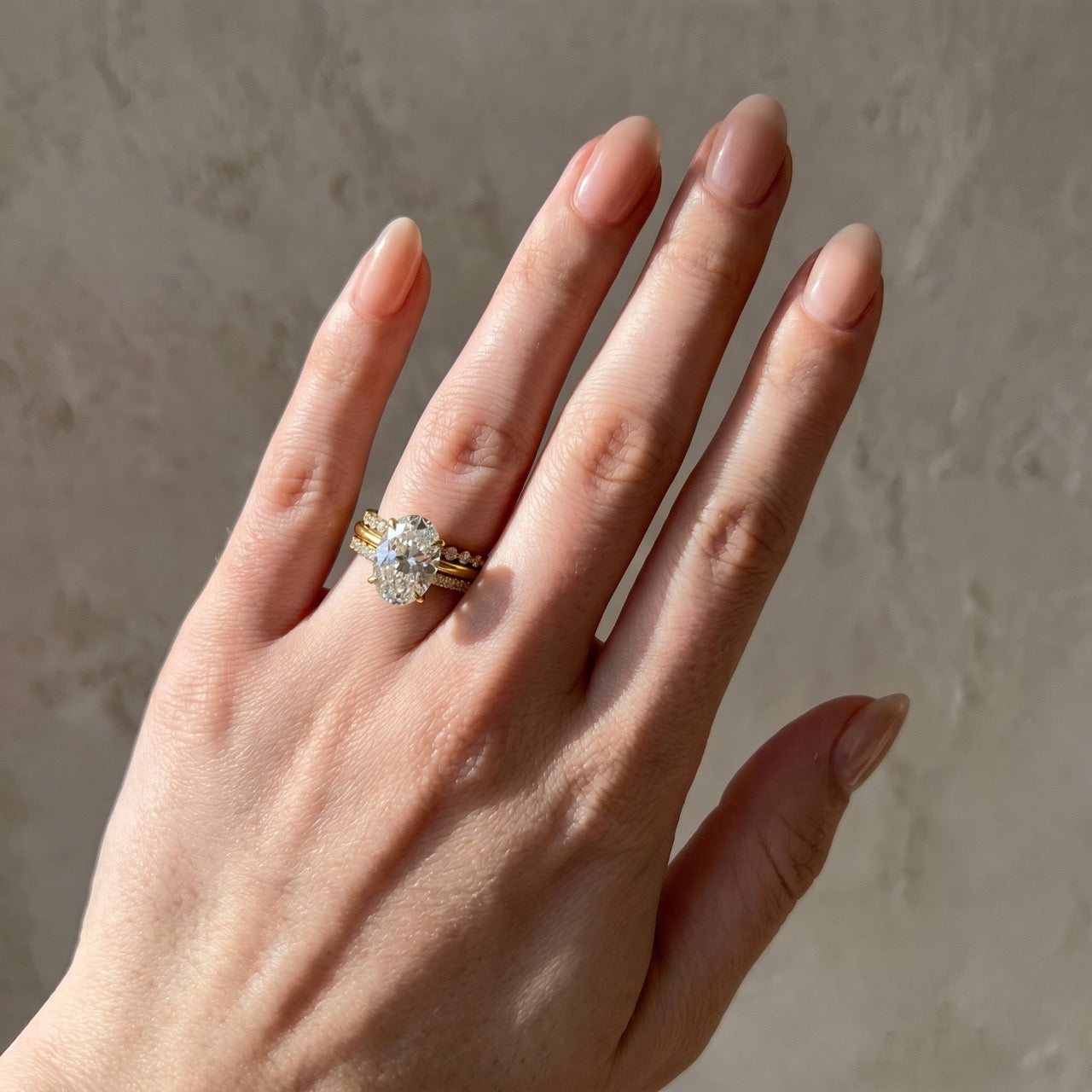 Louily Oval Cut Yellow Gold Women's Wedding Ring Set In Sterling Silver