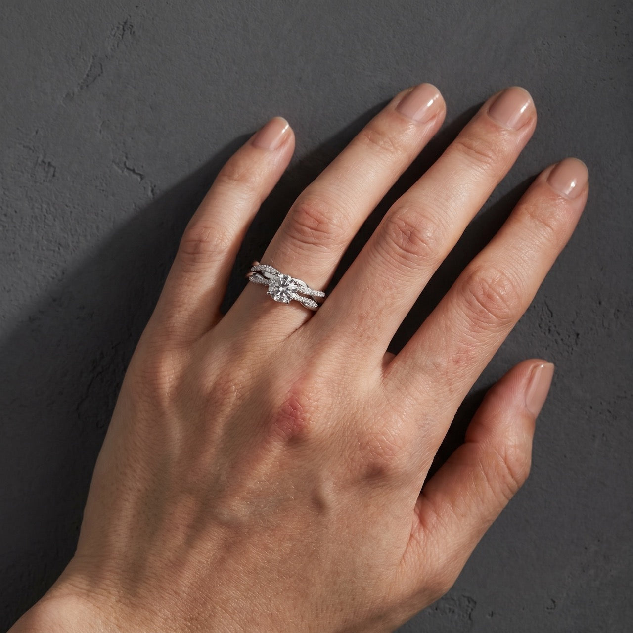 S925 Twist 1.25 Carat Round Cut Wedding Set For Her In Sterling Silver Travel Ring