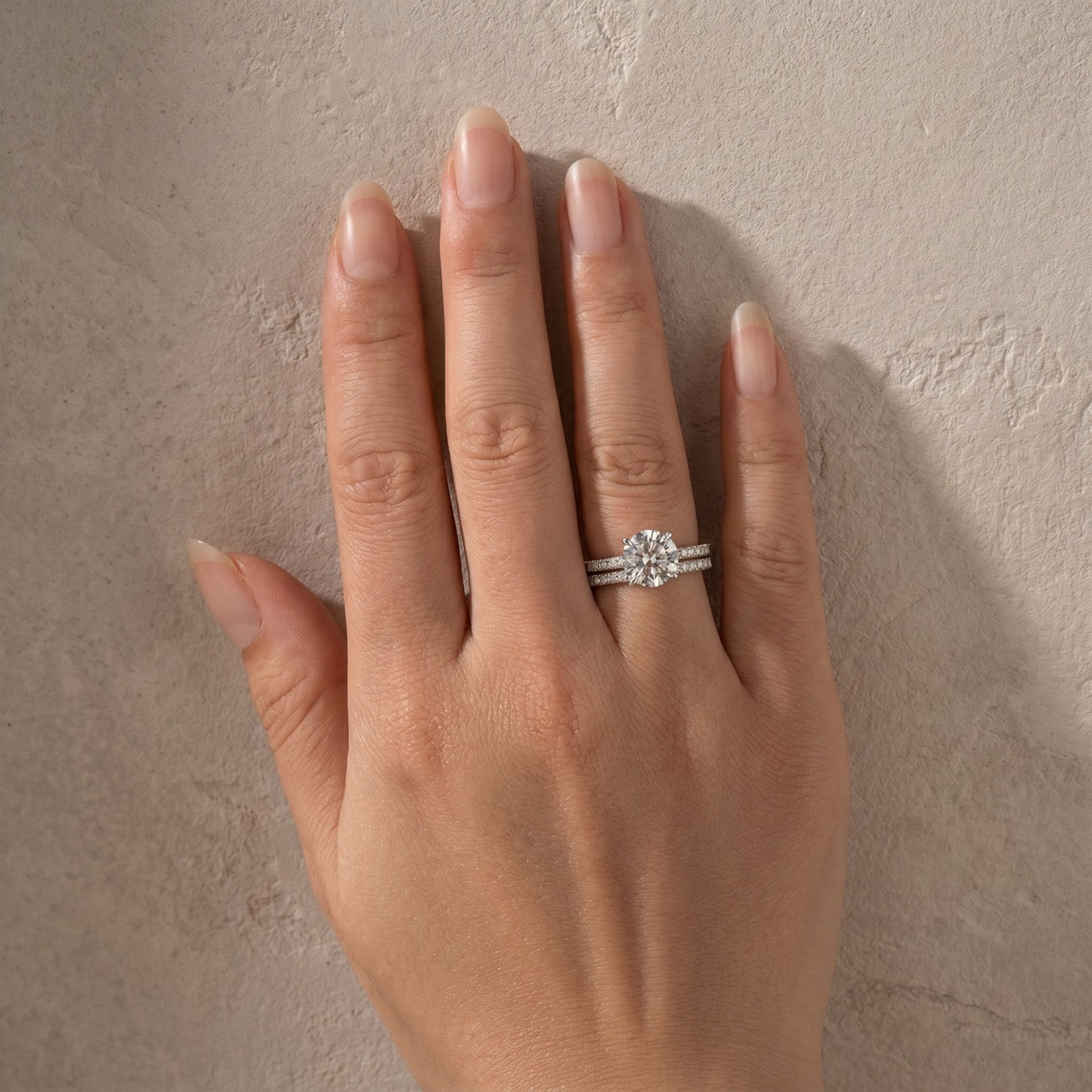 S925 2.0Ct Classic Round Cut Wedding Ring Set Stackable Rings For Everyday Wear