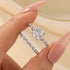 2.0Ct cushion cut wedding ring set close-up