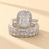 3PCS 4.0Ct cushion cut halo wedding ring set