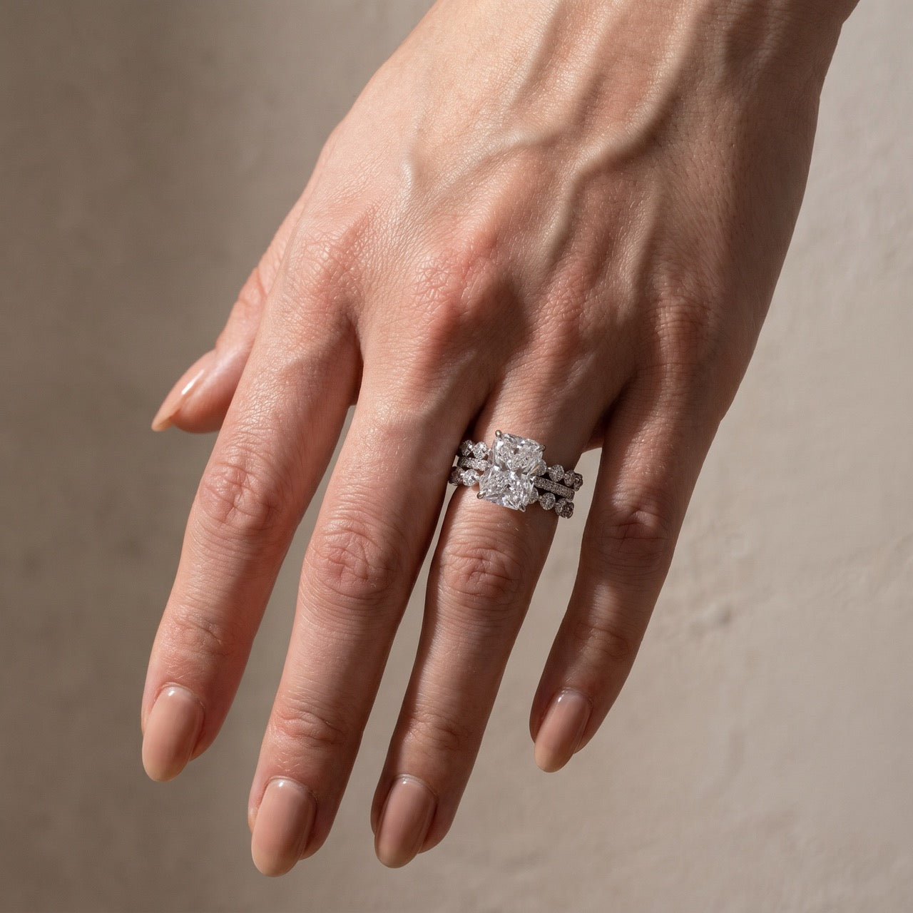 Louily Stunning Radiant Cut 3PC Wedding Ring Set In Sterling Silver