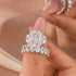 Louily Luxurious Three Stone Radiant Cut Wedding Set In Sterling Silver - louilyjewelry