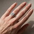 White gold princess cut wedding ring set worn on hand