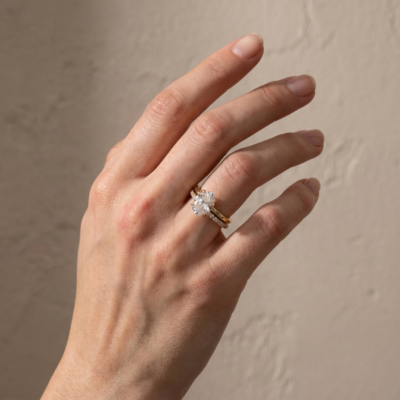 Louily Dainty 2.0Ct Yellow Gold Oval Cut Wedding Ring Set