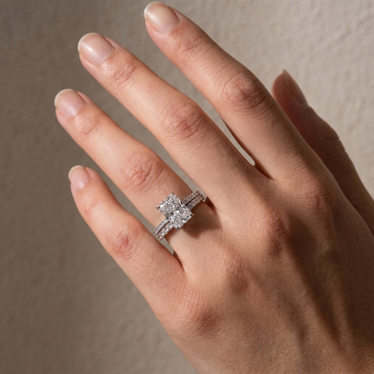 S925 3.5Ct Radiant Cut Wedding Ring Set Affordable Bridal Rings Stackable Travel Rings
