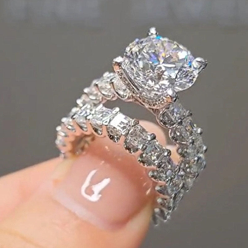 Louily Luxury Round Cut Wedding Ring Set - louilyjewelry