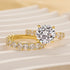 2PC Elegant 4.0Ct Round Cut Wedding Ring Set Engagement Ring With Eternity - louilyjewelry