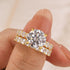 2PC Elegant 4.0Ct Round Cut Wedding Ring Set Engagement Ring With Eternity - louilyjewelry