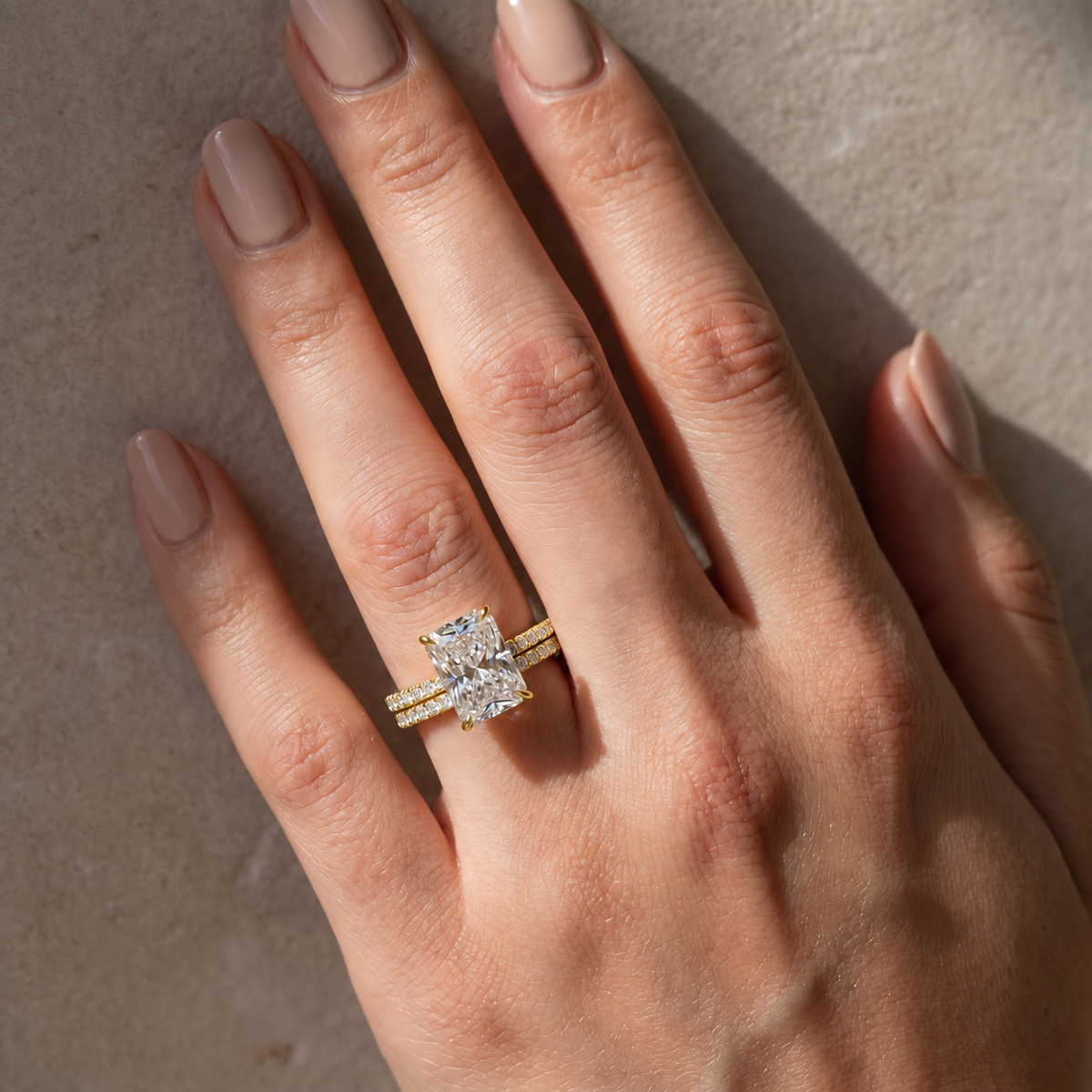S925 3.5 Carat Radiant Cut Wedding Ring Set In Sterling Silver Holiday Ring Gift For Women