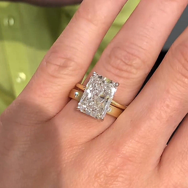 Louily Stunning Radiant Cut Wedding Ring Set For Women