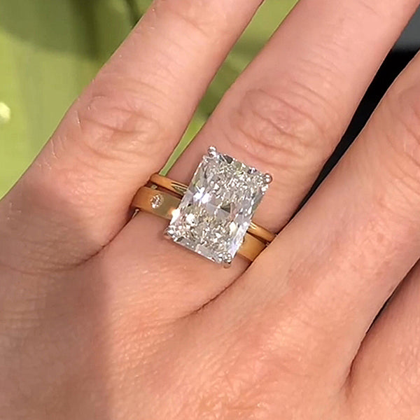 Louily Stunning Radiant Cut Wedding Ring Set For Women