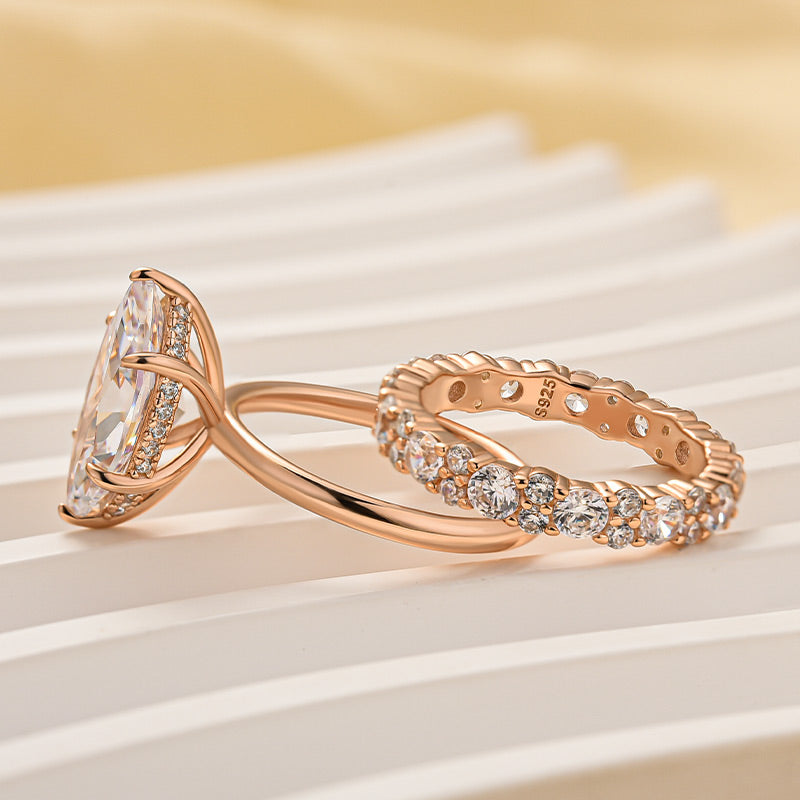 Louily Special 3.0Ct Marquise Cut Wedding Set