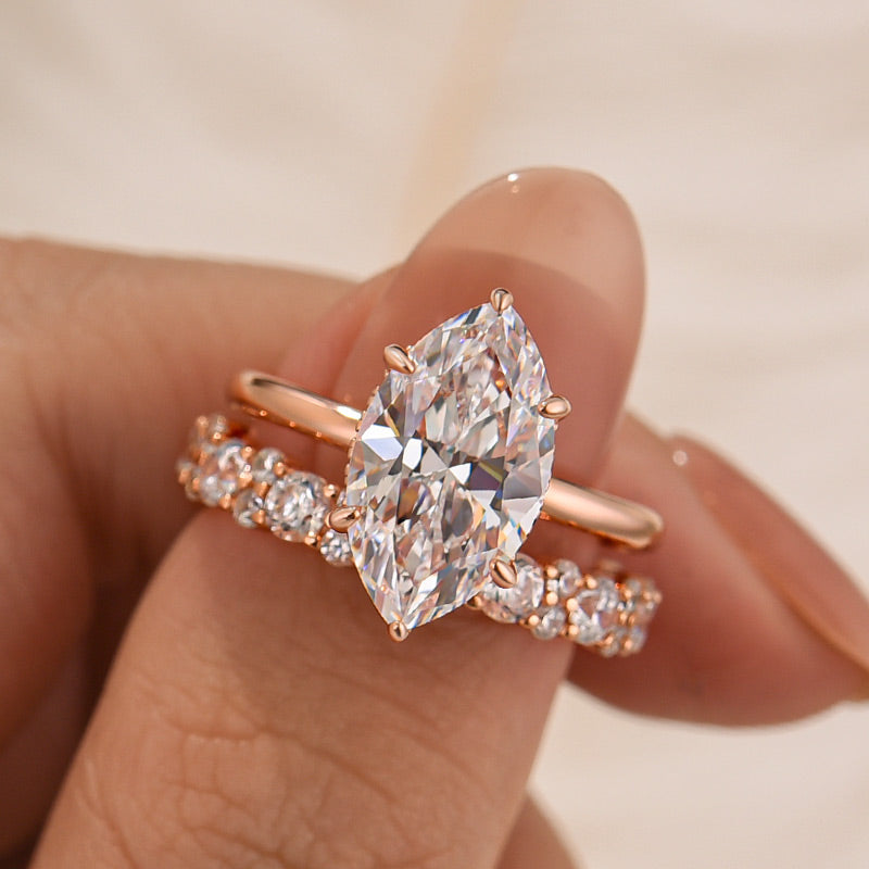 Louily Special 3.0Ct Marquise Cut Wedding Set