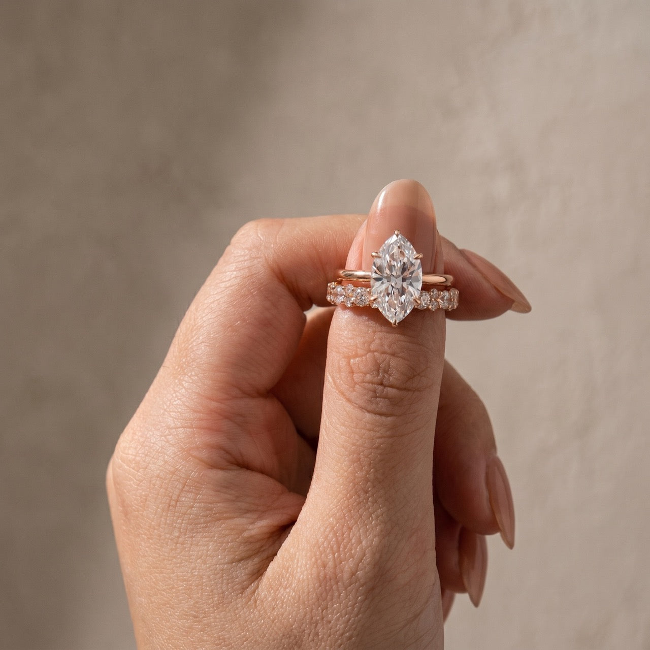 S925 Special 3.0Ct Marquise Cut Wedding Set Bridal Rings With Wedding Band Travel Rings