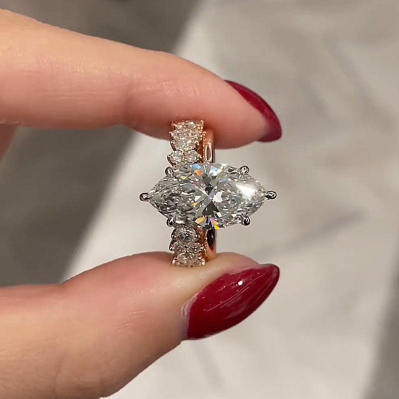 Louily Special 3.0Ct Marquise Cut Wedding Set - louilyjewelry