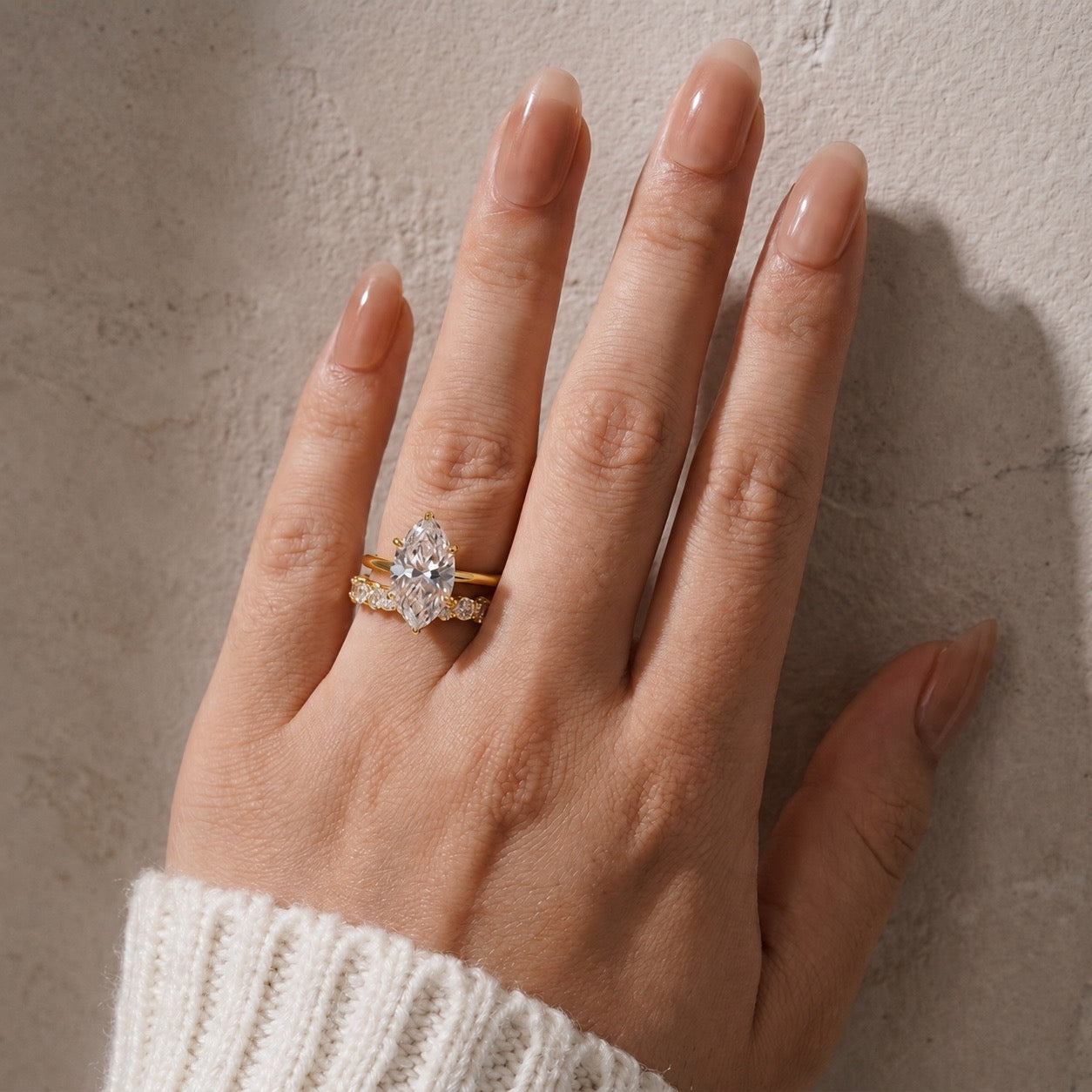 S925 Special 3.0Ct Marquise Cut Wedding Set Bridal Rings With Wedding Band Travel Rings