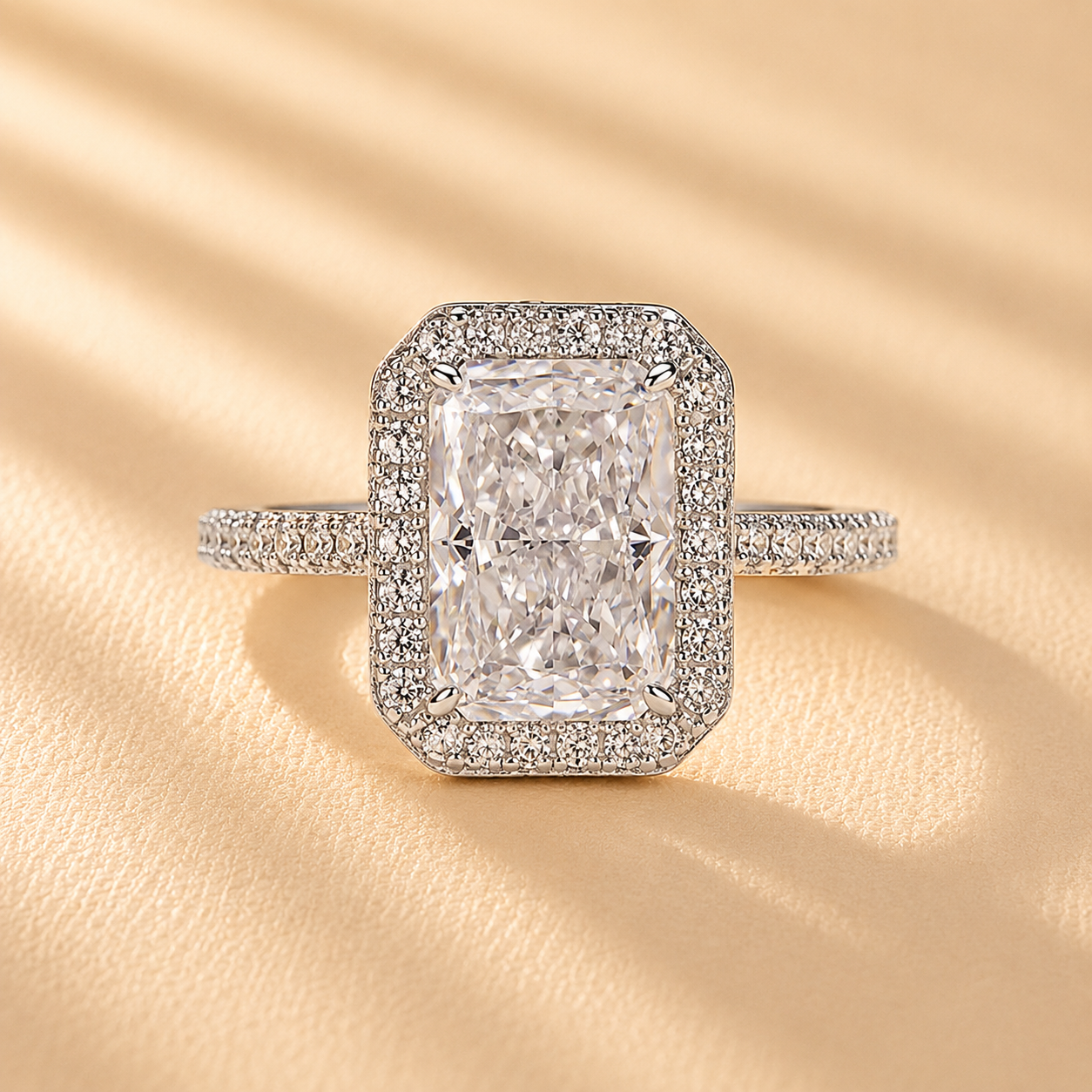 Louily Noble Halo Radiant Cut Engagement Ring