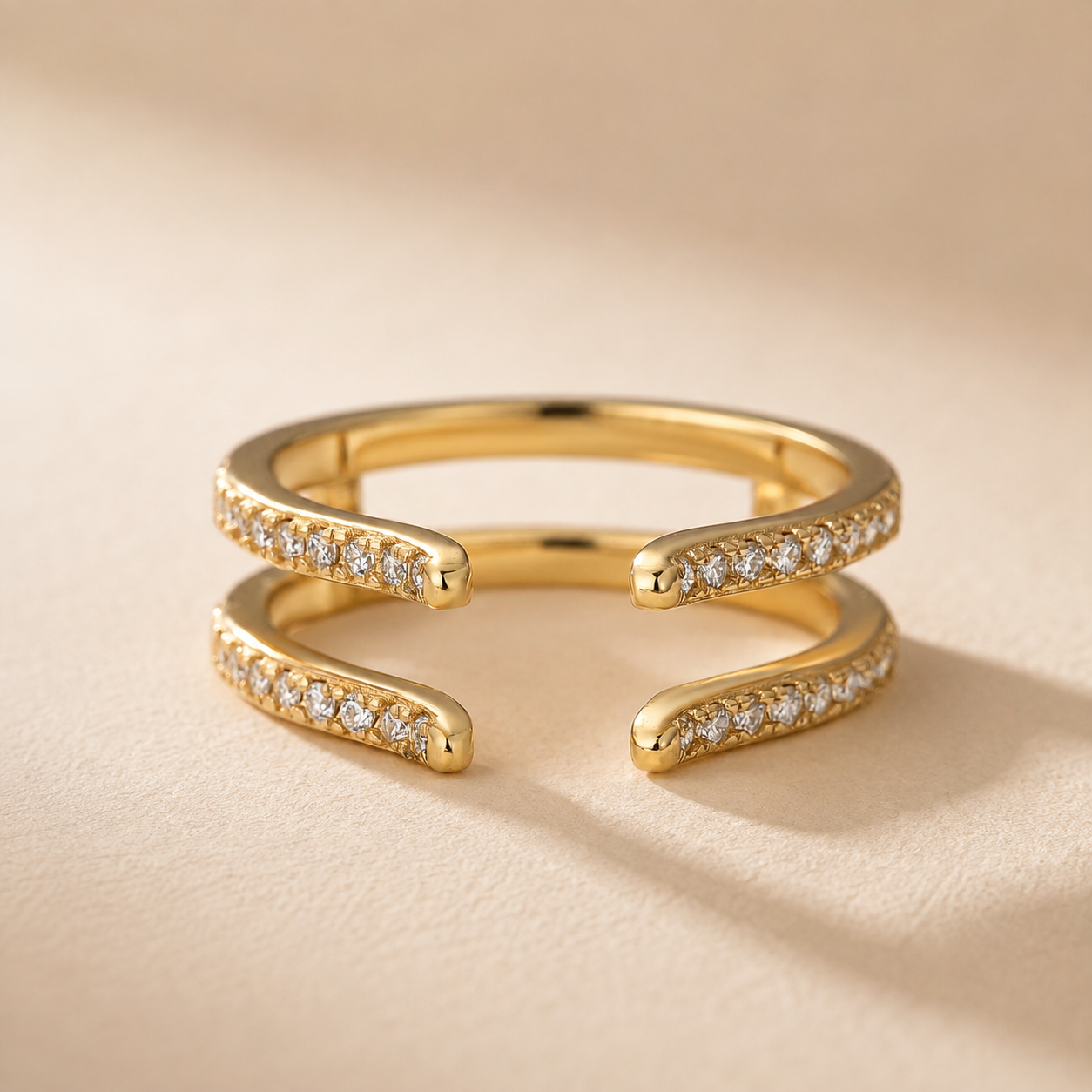 S925 Moissnaite 0.36Ct Round Cut Pave Stackable Open Enhancer Band For Daily Wear