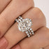 Moissanite 5.5Ct Hidden Halo Oval Cut Engagement Ring with 1.5 Ct Round Cut White Gold Anniversary Ring - louilyjewelry